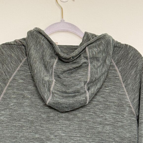 Athleta Pullover Hoodie Womens Small Gray Cowl Neck Long Sleeve Kangaroo Pocket - Picture 11 of 11